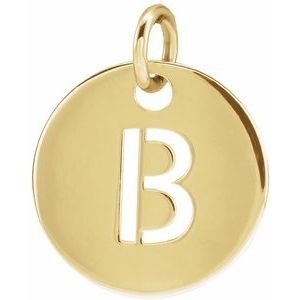 18K Yellow Gold-Plated Sterling Silver Initial B Charm/Pendant