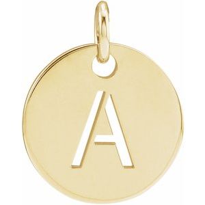 14K Yellow Gold Initial A Charm/Pendant