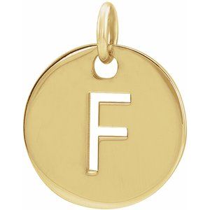 18K Yellow Gold-Plated Sterling Silver Initial F Charm/Pendant
