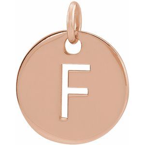 18K Rose Gold-Plated Sterling Silver Initial F Charm/Pendant