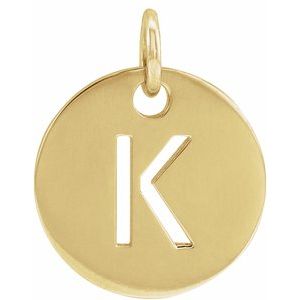 14K Yellow Gold Initial K Charm/Pendant