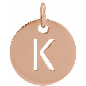 18K Rose Gold-Plated Sterling Silver Initial K Charm/Pendant