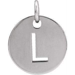 14K White Gold Initial L Charm/Pendant
