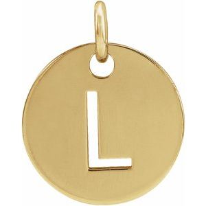 14K Yellow Gold Initial L Charm/Pendant