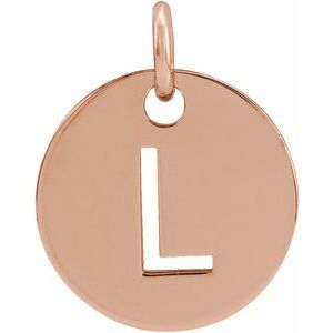 14K Rose Gold Initial L Charm/Pendant