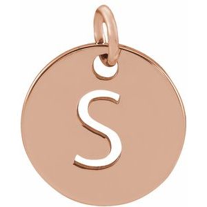 18K Rose Gold-Plated Sterling Silver Initial S Charm/Pendant