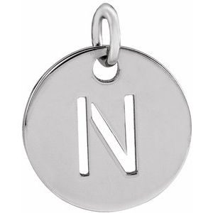 Sterling Silver Initial N Charm/Pendant