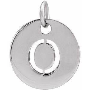 14K White Gold Initial O Charm/Pendant