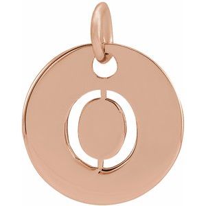 18K Rose Gold-Plated Sterling Silver Initial O Charm/Pendant