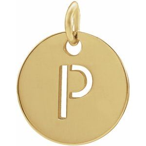 18K Yellow Gold-Plated Sterling Silver Initial P Charm/Pendant