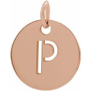 18K Rose Gold-Plated Sterling Silver Initial P Charm/Pendant