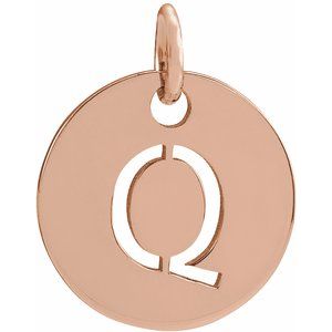 18K Rose Gold-Plated Sterling Silver Initial Q Charm/Pendant