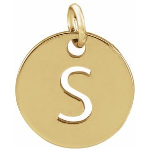 14K Yellow Gold Initial S Charm/Pendant