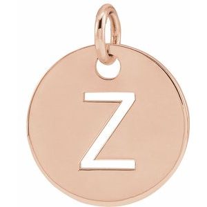 18K Rose Gold-Plated Sterling Silver Initial Z Charm/Pendant