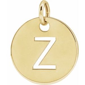 18K Yellow Gold-Plated Sterling Silver Initial Z Charm/Pendant