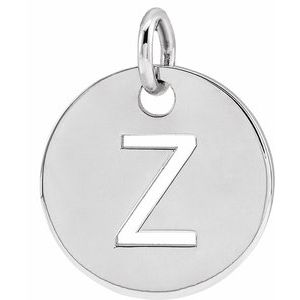 14K White Gold Initial Z Charm/Pendant