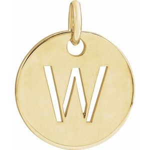 18K Yellow Gold-Plated Sterling Silver Initial W Charm/Pendant