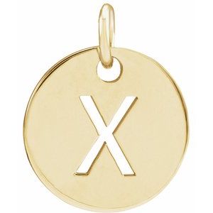18K Yellow Gold-Plated Sterling Silver Initial X Charm/Pendant