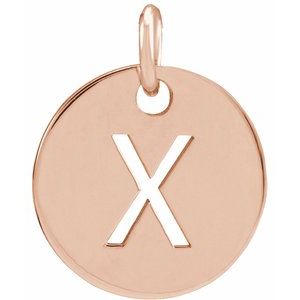 18K Rose Gold-Plated Sterling Silver Initial X Charm/Pendant