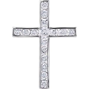 Platinum 1/4 CTW Natural Diamond Cross Pendant