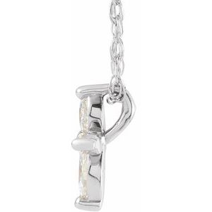 Sterling Silver 1/6 CTW Natural Diamond Cross 18" Necklace