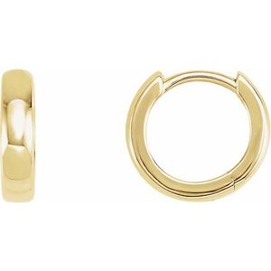14K Yellow Gold Hinged 10 mm Hoop Earrings