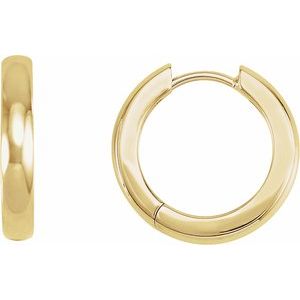 14K Yellow Gold Hinged 17.5 mm Hoop Earrings