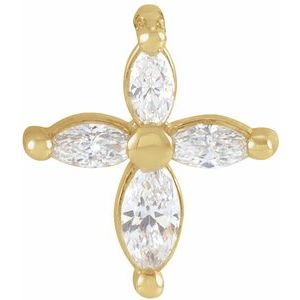 14K Yellow Gold 1/6 CTW Natural Diamond Cross Pendant