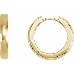 14K Yellow Gold Hinged 16 mm Hoop Earrings