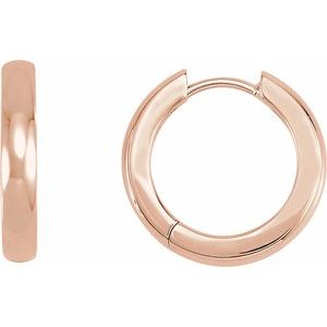 14K Rose Gold Hinged 17.5 mm Hoop Earrings