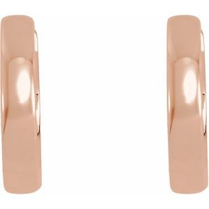 14K Rose Gold Hinged 14 mm Hoop Earrings