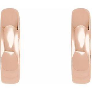 14K Rose Gold Hinged 10 mm Hoop Earrings