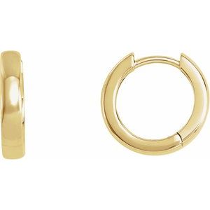14K Yellow Gold Hinged 14 mm Hoop Earrings