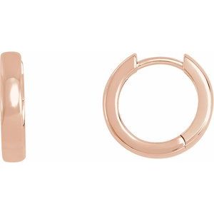 14K Rose Gold Hinged 14 mm Hoop Earrings
