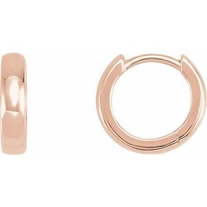 14K Rose Gold Hinged 11.5 mm Hoop Earrings