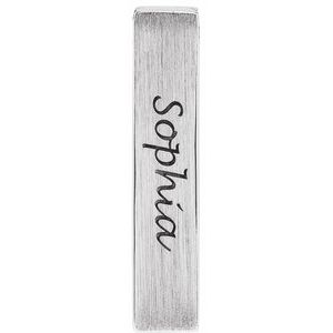 Platinum Engravable Sculptural Bar Pendant