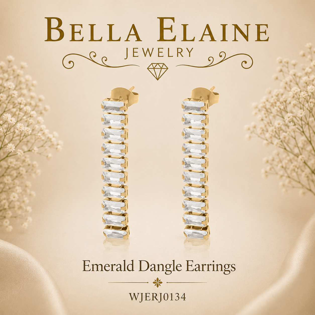 Emerald Cut Dangle Earrings