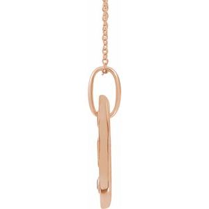 14K Rose Gold .05 CT Natural Diamond Initial K 16-18" Necklace