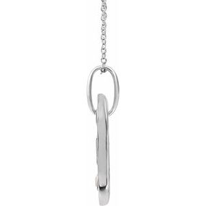 14K White Gold .05 CT Natural Diamond Initial F 16-18" Necklace