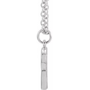 Sterling Silver Initial R Dangle 18" Necklace