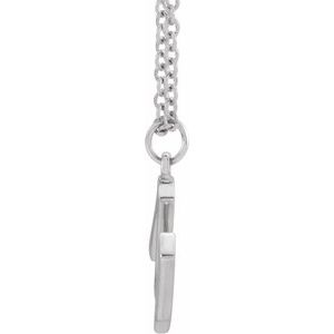 14K White Gold Initial M Dangle 16" Necklace