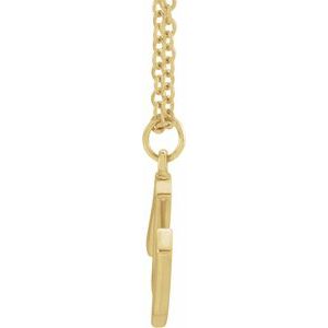 14K Yellow Gold Initial M Dangle 18" Necklace