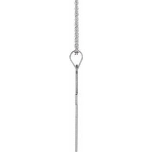 14K White Gold 29.4x14 mm Cross 18" Necklace