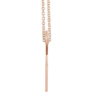14K Rose Gold Faith, Hope, Love Pierced Loop 16-18" Necklace