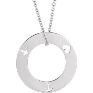 Platinum Engravable Pierced Loop 16-18" Necklace