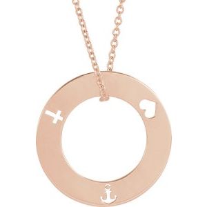 14K Rose Gold Engravable Pierced Loop 16-18" Necklace