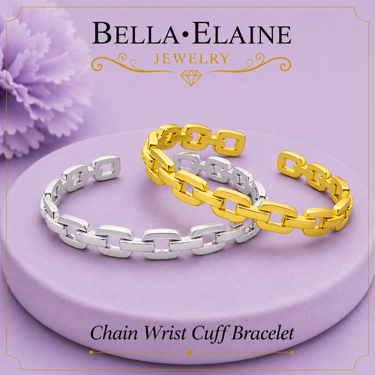 Chain Wrist Cuff Bracelet in 18K Gold Filled – Bella Elaine Jewelry