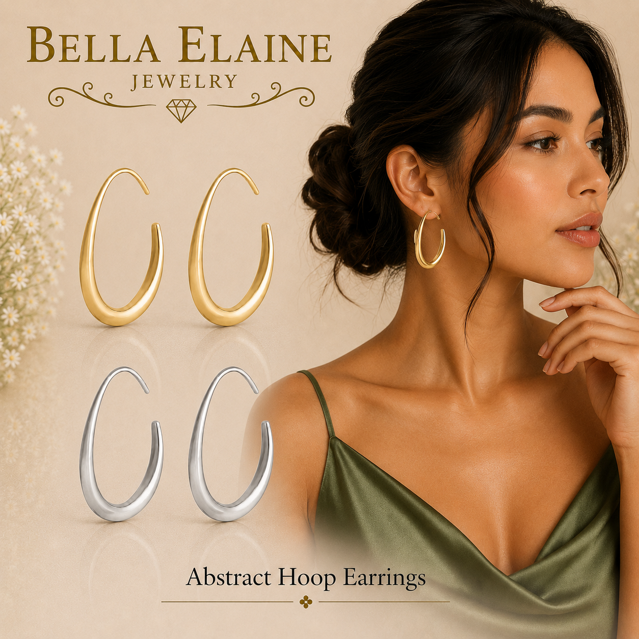 Abstract Hoop Earrings