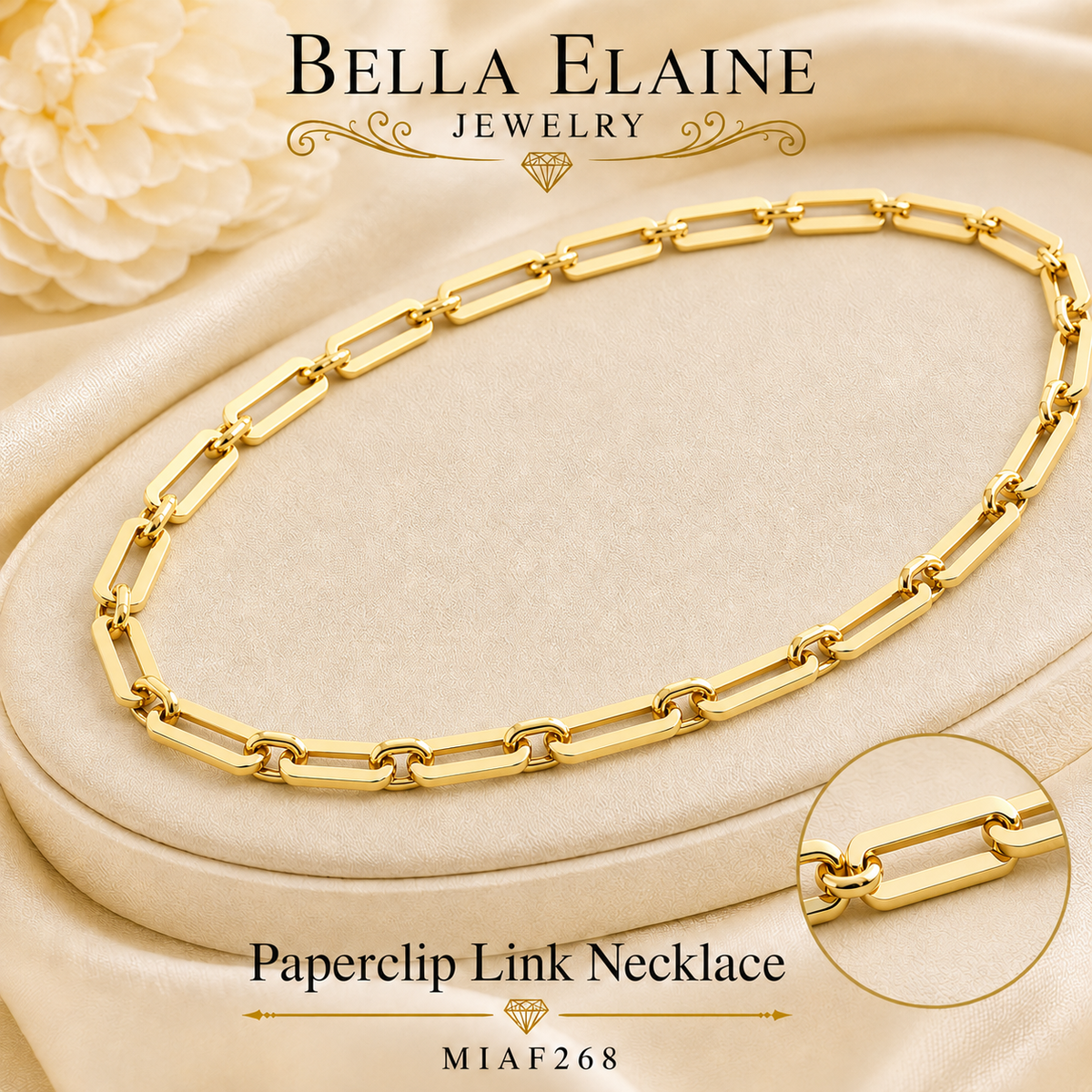 Paperclip Link Necklace in 18K Gold Filled – Bella Elaine Jewelry