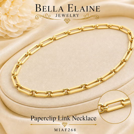 Paperclip Link Necklace in 18K Gold Filled – Bella Elaine Jewelry